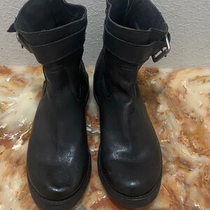 Frye Black Leather Ankle Boots